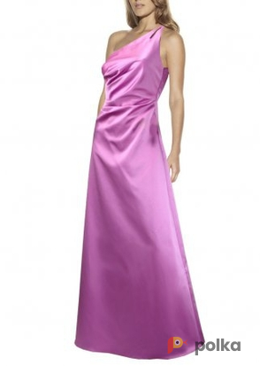 Возьмите Платье ABS by Allen Schwartz Pink satin One Shoulder gown Размеры 44, 46 напрокат (Фото 2) в Москве