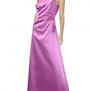 Платье ABS by Allen Schwartz Pink satin One Shoulder gown Размеры 44, 46