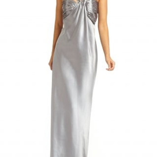 Платье ABS by Allen Schwartz Silver Long Dress Размеры 40, 42, 44