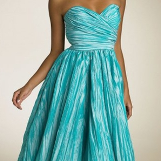 Платье ABS by Allen Schwartz Tiffany Blue Taffeta Sweatheard Dress Размер 42