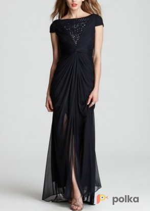 Возьмите Платье Adrianna Papell Diamond Twist Gown Blue Размер 44 напрокат (Фото 2) в Москве