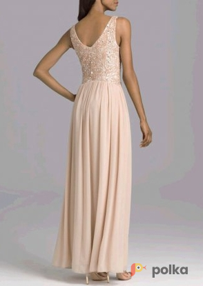 Возьмите Платье Aidan Mattox Biege V-neck gown Размер 48 напрокат (Фото 2) в Москве