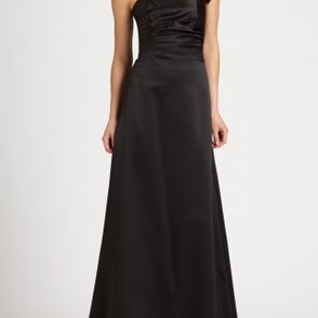 Платье Aidan Mattox Black satin evening gown Размер 44
