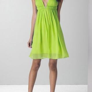 Платье Aidan Mattox Dress Lime/ Light Blue  Размер 44