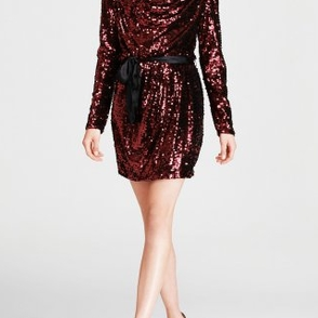 Платье Aidan Mattox Red Sequnied Long Sleeve Dress Размеры 40, 42,  44