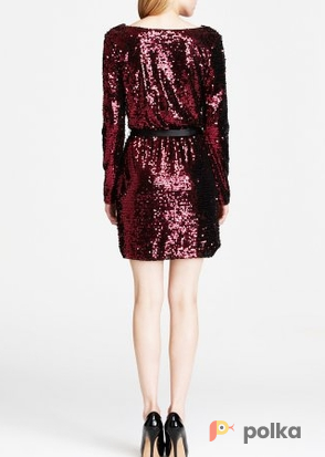 Возьмите Платье Aidan Mattox Red Sequnied Long Sleeve Dress Размеры 40, 42,  44 напрокат (Фото 2) в Москве