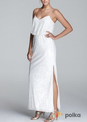 Возьмите Платье Aidan Mattox Sequin White Blouson Gown Размеры 44, 48 напрокат (Фото 1) в Москве
