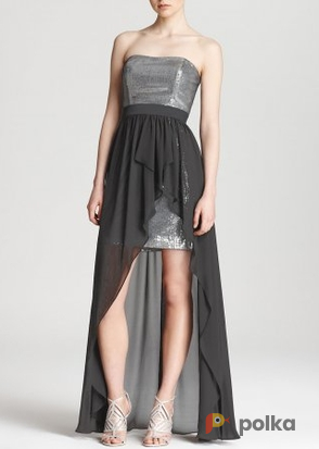 Возьмите Платье Aidan Mattox Silver High-low Sequin Dress Размеры 42, 44 напрокат (Фото 2) в Москве