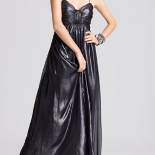 Платье Aidan Mattox Silver Metallic Dress Размеры 40, 42, 46
