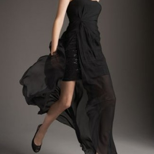 Платье Aidan Mattox Sweatheard Black Sequin Dress Размер 44