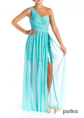 Возьмите Платье Aidan Mattox Tiffany Blue High-low Dress Размеры 40, 42, 44 напрокат (Фото 2) в Москве