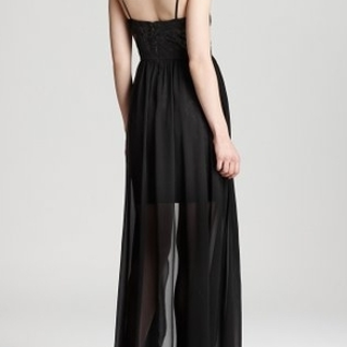 Платье Aidan Mattox White/Black  High-low Dress SQ Размеры 40, 44