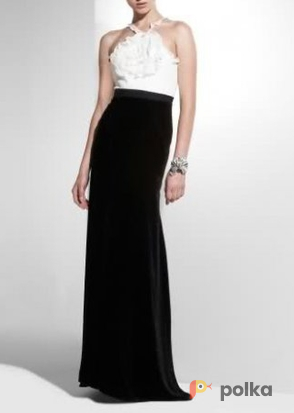 Возьмите Платье BCBGMAXAZRIA B&W Ruffle Velour Gown Размеры 40, 42, 44, 48 напрокат (Фото 2) в Москве