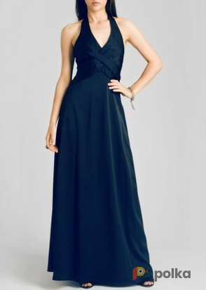 BCBGMAXAZRIA Indigo Satin Long Gown 40