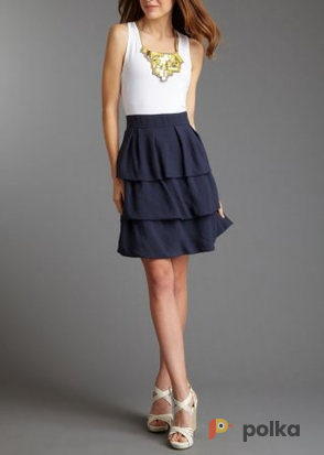 Возьмите Платье BCBGMAXAZRIA Navy & White Embellished Dress Размер 44 напрокат (Фото 5) в Москве