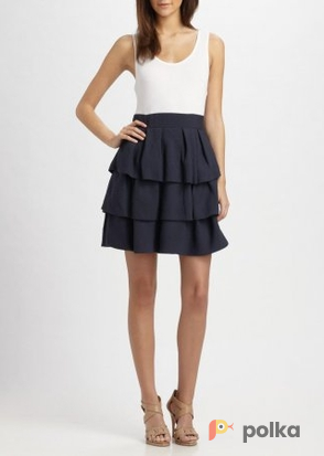 Возьмите Платье BCBGMAXAZRIA Navy & White Embellished Dress Размер 44 напрокат (Фото 2) в Москве