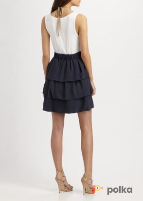 Возьмите Платье BCBGMAXAZRIA Navy & White Embellished Dress Размер 44 напрокат (Фото 3) в Москве