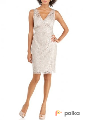 BCBGMAXAZRIA Silver Cocktail Dress Lace 44 46 48