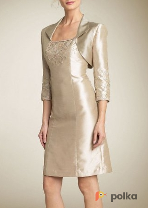 Возьмите Платье с жакетом Cachet Beaded Shantung Dress & Bolero Размер 46 напрокат (Фото 1) в Москве
