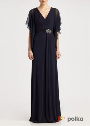Возьмите Платье David Meister Gown Navy Flutter Sleeve Размеры 42, 44 напрокат (Фото 4) в Москве