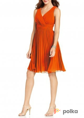 Возьмите Платье Evan Picone Dress Orange/Mint/Cobalt  Pleated Размеры 42, 44, 46 напрокат (Фото 2) в Москве