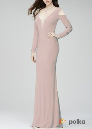 Возьмите Платье Jovani Off Shoulder Nude Gown Размер 40 напрокат (Фото 2) в Москве