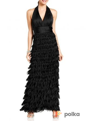 Возьмите Платье Js Collections Black Satin Fringle Dress Размеры 42, 44, 48 напрокат (Фото 2) в Москве