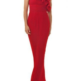 Платье Js Collections Red Pleated Gown Р Размер 42