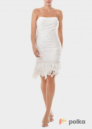 Возьмите Платье Js Collections White Satin Fringle Dress Размер 40 напрокат (Фото 2) в Москве