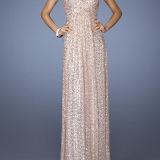 Платье La femme Gold Sequin Gown Размер 40