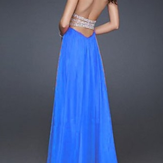 Платье La femme Sky Blue Chiffon Dress Размер 44