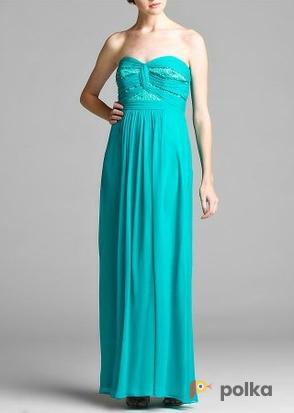 Возьмите Платье Laundry by Shelli Segal Teal Strapless Long Gown Размер 44 напрокат (Фото 4) в Москве