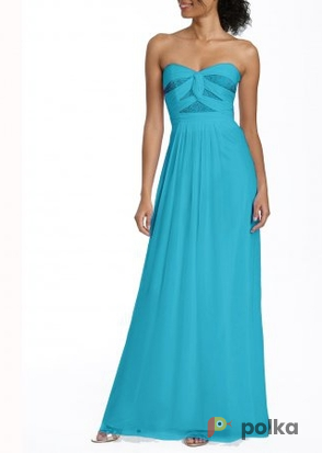 Возьмите Платье Laundry by Shelli Segal Teal Strapless Long Gown Размер 44 напрокат (Фото 2) в Москве