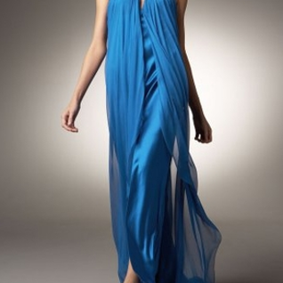 Платье Marc Bouwer Blue Semi Formal Dress Silk Размер 44