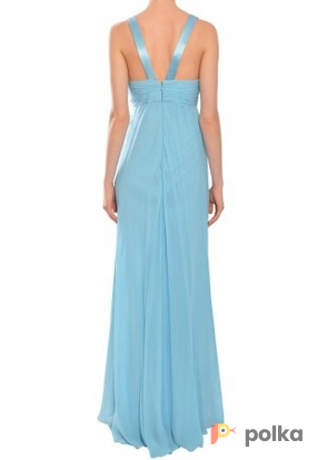 Возьмите Платье Marc Bouwer Blue V-Neck Silk Gown Размер 44 напрокат (Фото 1) в Москве