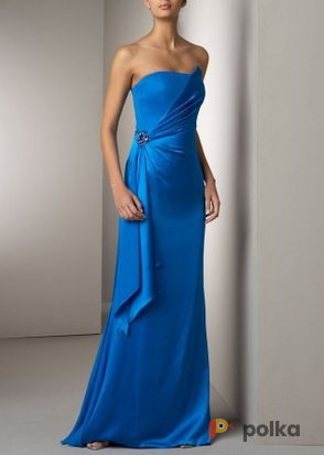 Возьмите Платье Marc Bouwer Lapis Blue Silk Gown Размер 44 напрокат (Фото 2) в Москве