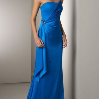 Платье Marc Bouwer Lapis Blue Silk Gown Размер 44