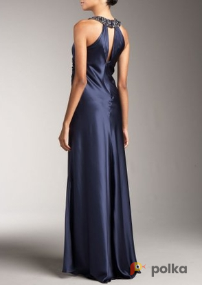 Возьмите Платье Marc Bouwer Navy Halter Silk Gown Размер 40 напрокат (Фото 2) в Москве