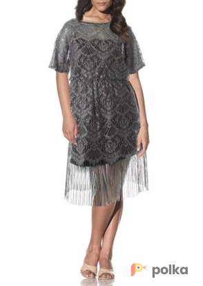 Возьмите Платье Marina Silver Lace Blouson Fringe Dress Размер 48 напрокат (Фото 2) в Москве