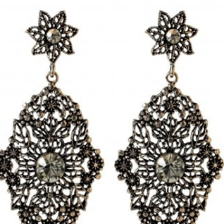 Серьги Amrita Singh Jewelry Fridge Earrings Black Metall