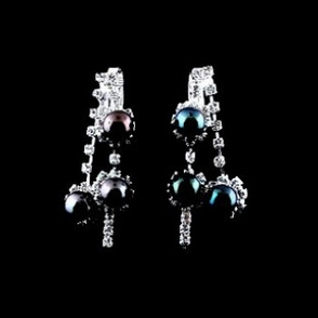 Серьги Lulu frost vintage Pearl Crystal Earrings VTG