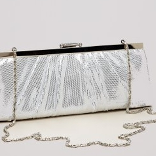 Клатч Jessica McClintock White Silver Clutch