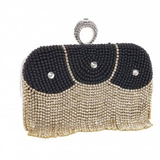 Клатч Scarleton Beige/Black/Pearl   Gatsby Clutch