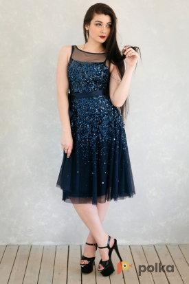 Возьмите Вечернее выпускное платье темно синее напрокат (Фото 2) в Москве