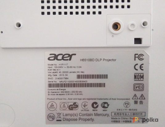 Возьмите Проектор Full HD Acer H6510BD напрокат (Фото 1) в Москве