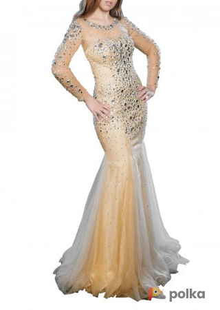 Возьмите Платье Sherri Hill Biege Tulle Mermaid Dress напрокат (Фото 2) в Москве