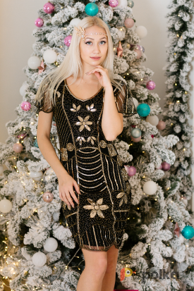 Возьмите Платье в стиле гетсби черное с золотом напрокат (Фото 4) в Москве