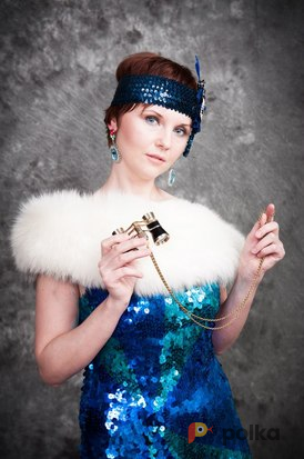 Возьмите Костюм для фотосессии: платьес синими пайетками . Размеры 44, 46 напрокат (Фото 2) в Москве