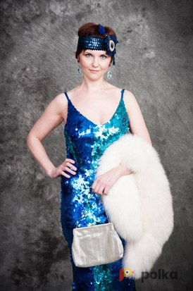 Возьмите Костюм для фотосессии: платьес синими пайетками . Размеры 44, 46 напрокат (Фото 3) в Москве