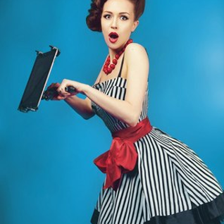 Костюм для фотосессии: платье ПОЛОСАТЫЙ РЕЙС. Размеры 42, 44